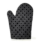 Black And Grey Playing Card Suits Print Single Oven Mitt