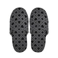 Black And Grey Playing Card Suits Print Slippers