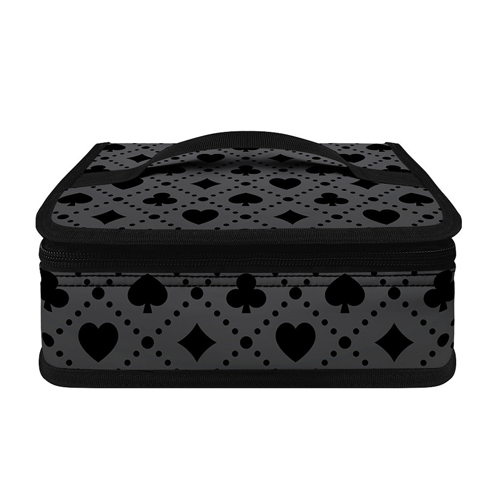 Black And Grey Playing Card Suits Print Small Lunch Bag