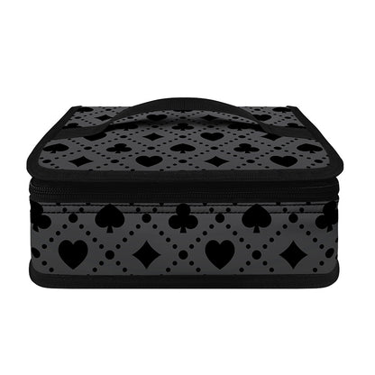 Black And Grey Playing Card Suits Print Small Lunch Bag