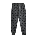 Black And Grey Playing Card Suits Print Sweatpants