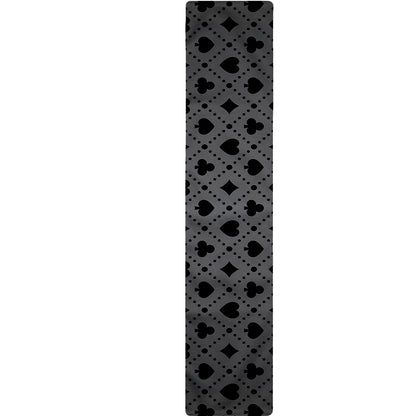 Black And Grey Playing Card Suits Print Table Runner
