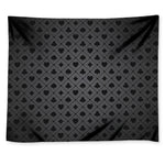 Black And Grey Playing Card Suits Print Tapestry