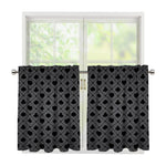 Black And Grey Playing Card Suits Print Tier Curtains