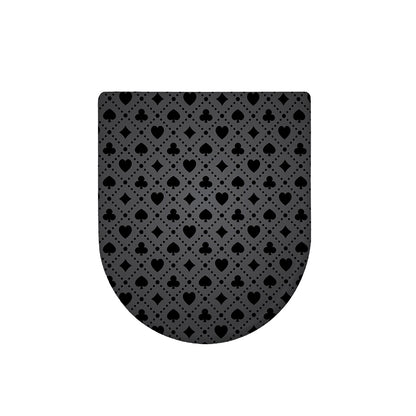 Black And Grey Playing Card Suits Print Toilet Lid Cover