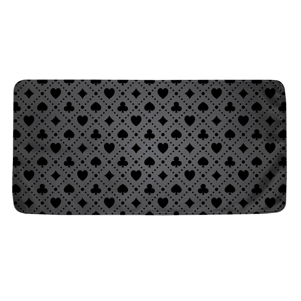 Black And Grey Playing Card Suits Print Towel