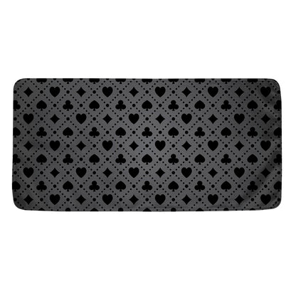 Black And Grey Playing Card Suits Print Towel