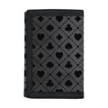 Black And Grey Playing Card Suits Print Trifold Wallet