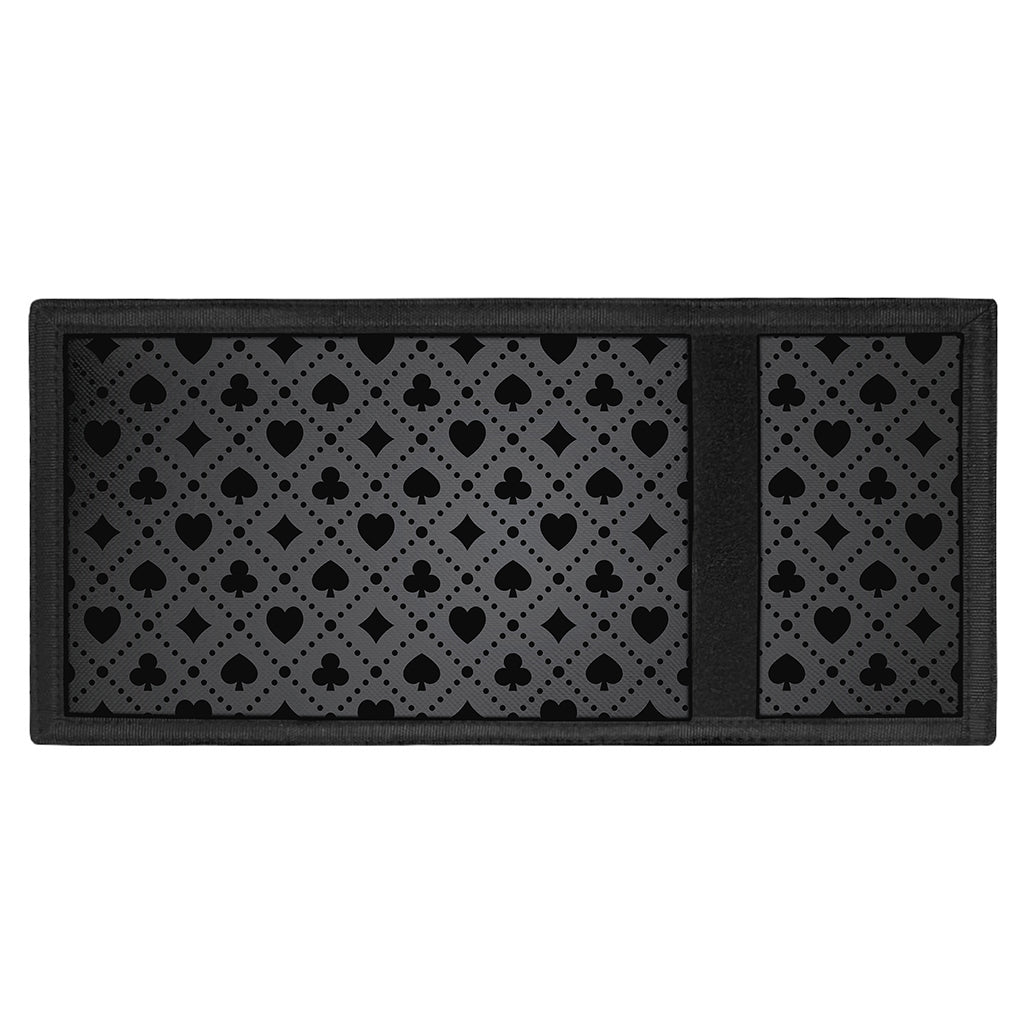 Black And Grey Playing Card Suits Print Trifold Wallet