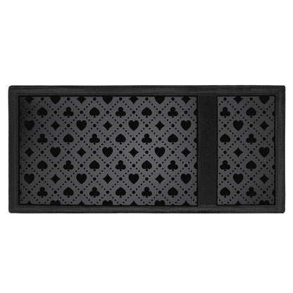 Black And Grey Playing Card Suits Print Trifold Wallet