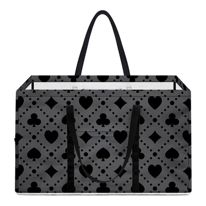 Black And Grey Playing Card Suits Print Utility Tote Bag