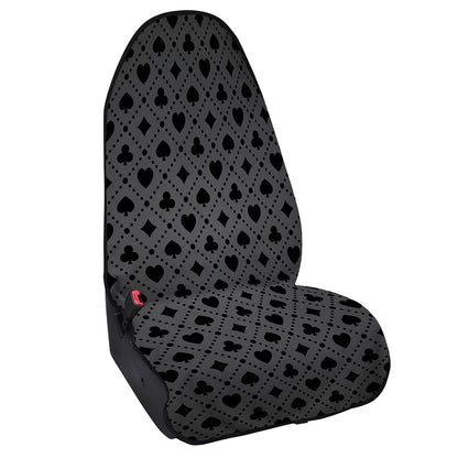 Black And Grey Playing Card Suits Print Waterproof Car Seat Cover