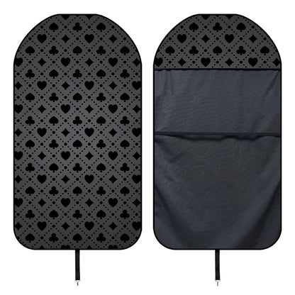 Black And Grey Playing Card Suits Print Waterproof Car Seat Cover