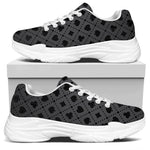 Black And Grey Playing Card Suits Print White Chunky Shoes