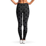 Black And Grey Playing Card Suits Print Women's Leggings