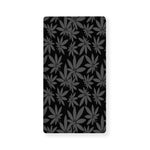 Black And Grey Pot Leaf Pattern Print Baby Crib Sheet