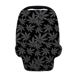 Black And Grey Pot Leaf Pattern Print Baby Seat Cover