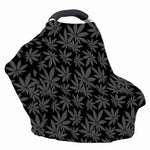 Black And Grey Pot Leaf Pattern Print Baby Seat Cover