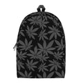 Black And Grey Pot Leaf Pattern Print School Backpack