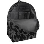 Black And Grey Pot Leaf Pattern Print Backpack