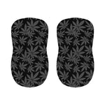 Black And Grey Pot Leaf Pattern Print Bar Stool Covers