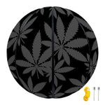 Black And Grey Pot Leaf Pattern Print Basketball
