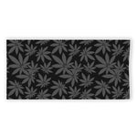 Black And Grey Pot Leaf Pattern Print Beach Towel