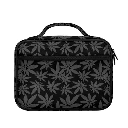 Black And Grey Pot Leaf Pattern Print Briefcase Bible Bag