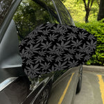 Black And Grey Pot Leaf Pattern Print Car Side Mirror Covers