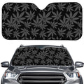 Black And Grey Pot Leaf Pattern Print Car Windshield Sun Shade