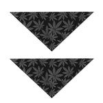 Black And Grey Pot Leaf Pattern Print Dog Bandana