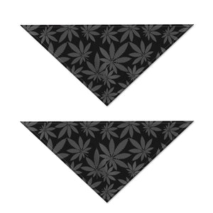 Black And Grey Pot Leaf Pattern Print Dog Bandana