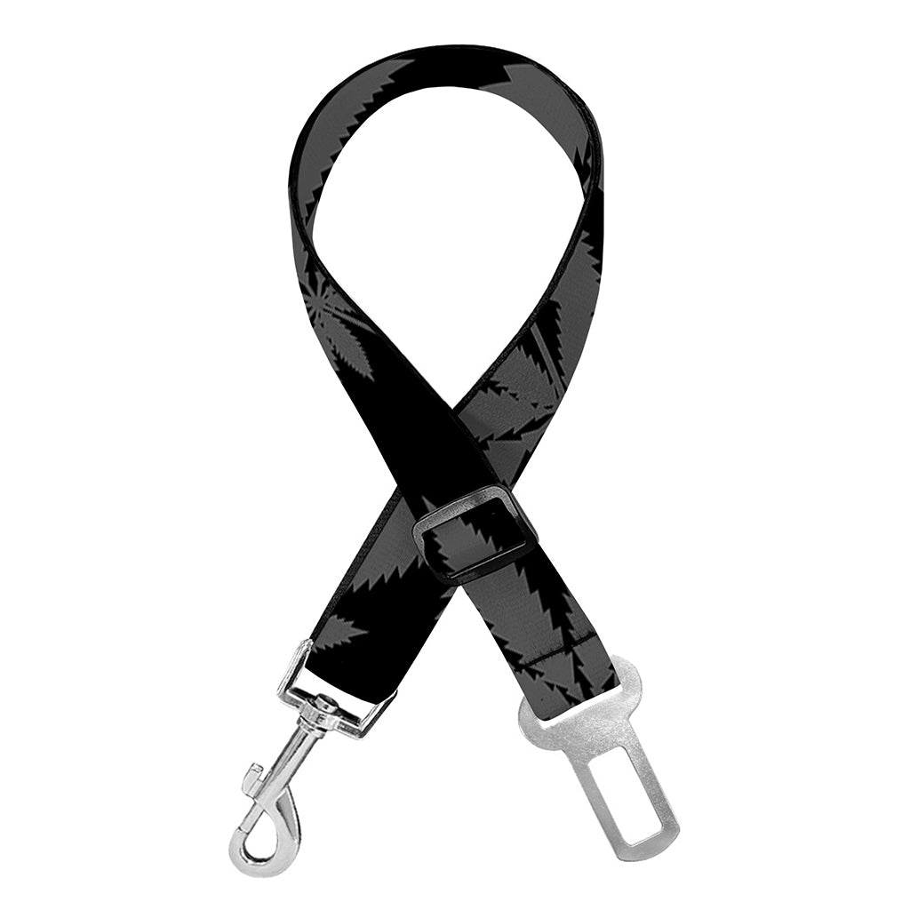 Black And Grey Pot Leaf Pattern Print Dog Seat Belt