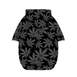 Black And Grey Pot Leaf Pattern Print Dog Zip Up Hoodie
