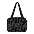 Black And Grey Pot Leaf Pattern Print Double Strap Bible Bag