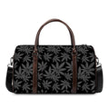 Black And Grey Pot Leaf Pattern Print Duffel Bag