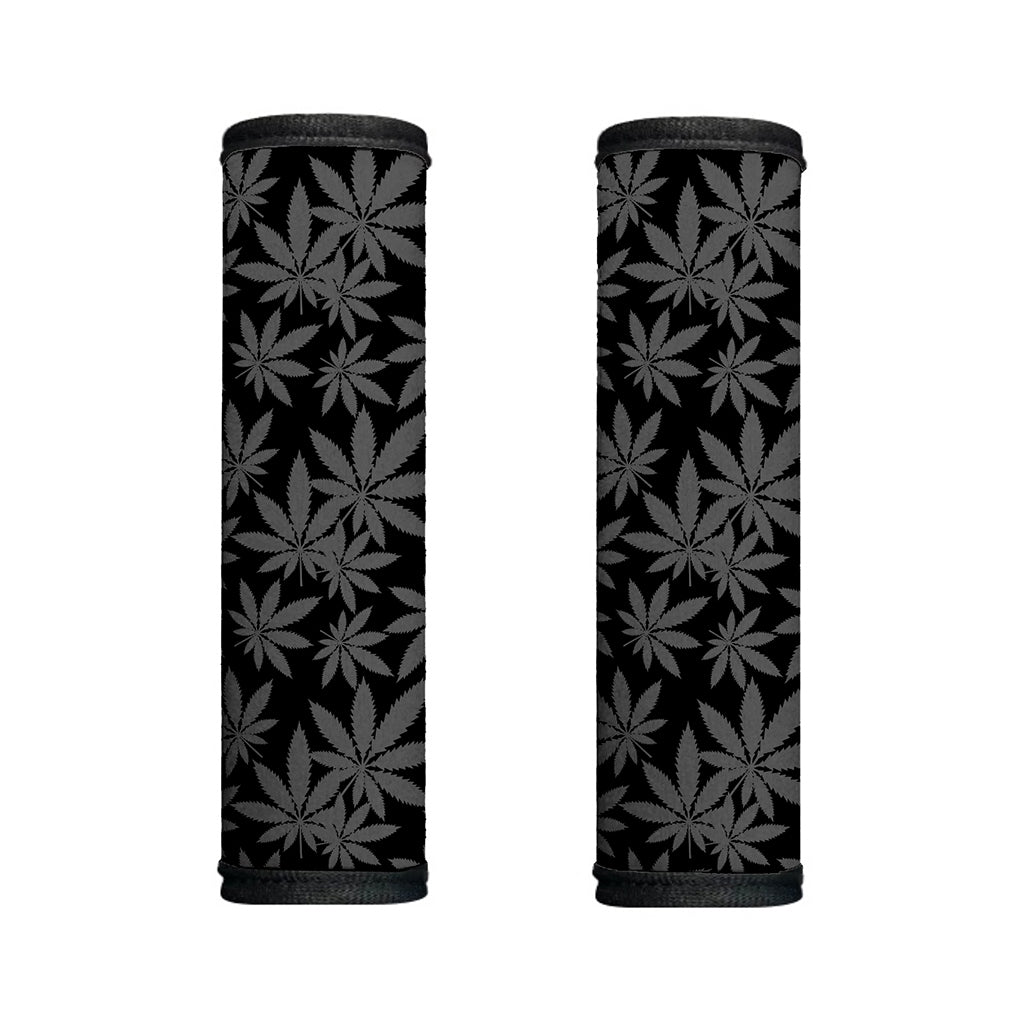 Black And Grey Pot Leaf Pattern Print Handle Covers