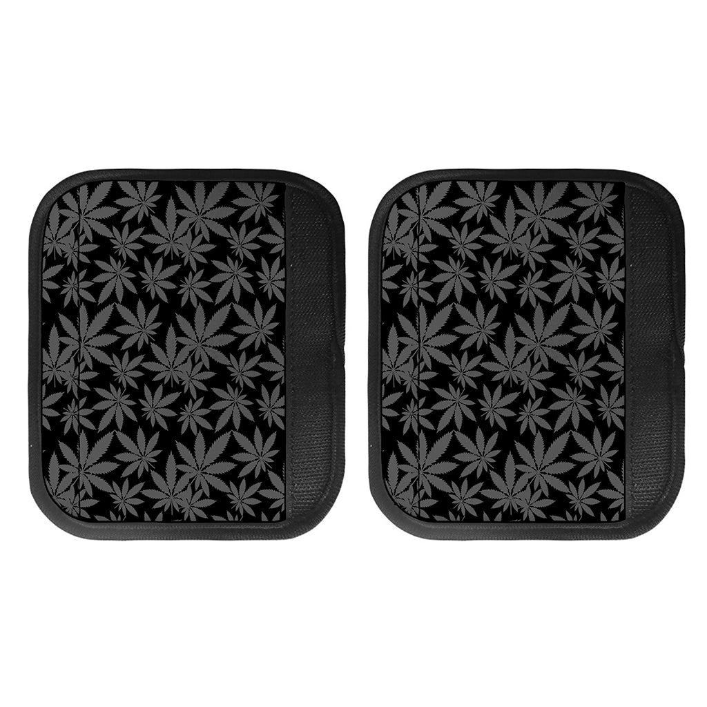 Black And Grey Pot Leaf Pattern Print Handle Covers