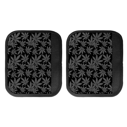 Black And Grey Pot Leaf Pattern Print Handle Covers