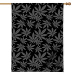 Black And Grey Pot Leaf Pattern Print House Flag
