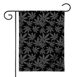 Black And Grey Pot Leaf Pattern Print House Flag