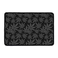 Black And Grey Pot Leaf Pattern Print Kitchen Mat