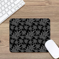 Black And Grey Pot Leaf Pattern Print Mouse Pad
