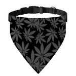Black And Grey Pot Leaf Pattern Print Over The Collar Dog Bandana