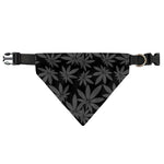 Black And Grey Pot Leaf Pattern Print Over The Collar Dog Bandana