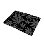 Black And Grey Pot Leaf Pattern Print Pet Cooling Mat Cover
