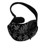 Black And Grey Pot Leaf Pattern Print Pet Sling Carrier