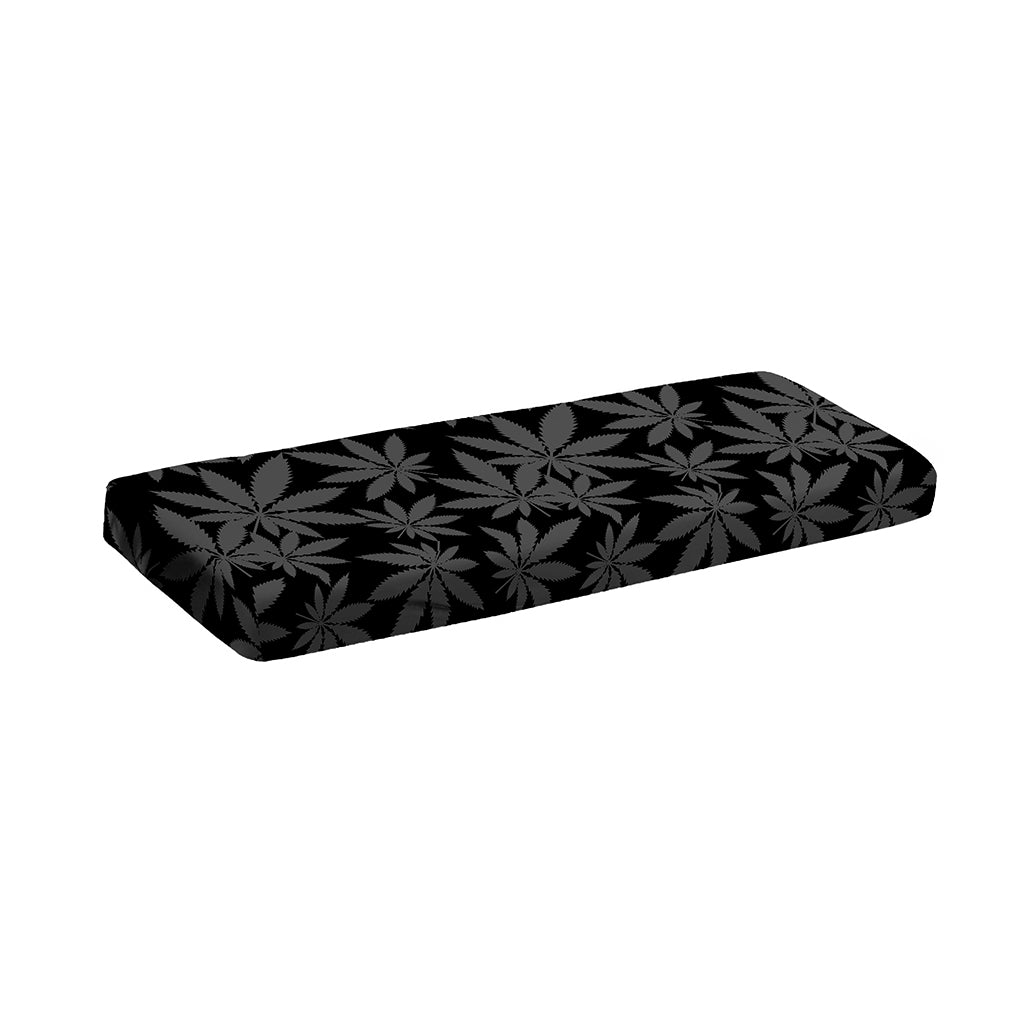 Black And Grey Pot Leaf Pattern Print Piano Keyboard Cover