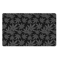 Black And Grey Pot Leaf Pattern Print Polyester Doormat
