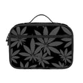 Black And Grey Pot Leaf Pattern Print Portable Lunch Bag